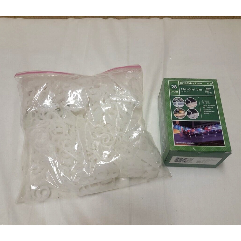 Lot of Holiday Time All-in-One Christmas Light Hanging Clips Count Unknown